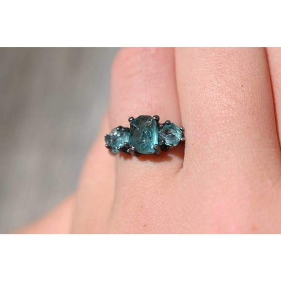 Aquamarine Ring, Raw Aquamarine Ring, raw crystal ring, rings for… - Picture 1 of 7